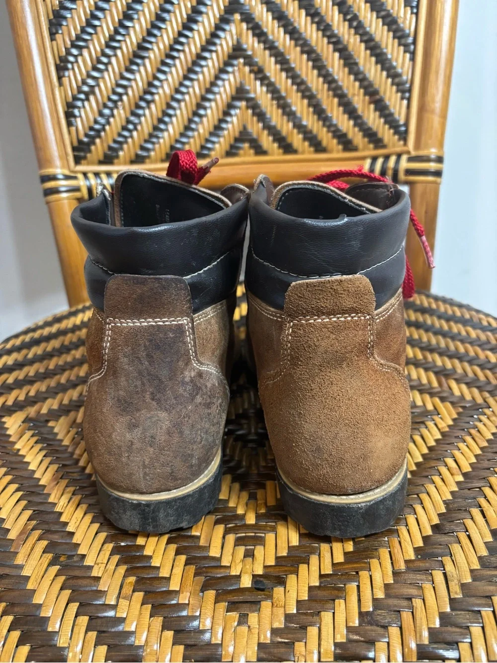 VTG Mountaineering Hiking Boots Red Lace Leather Made In USA